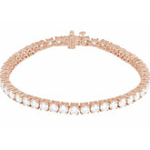 14K Rose Gold 8 CTW Lab-Grown Diamond Line 7" Bracelet