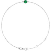 14K White Gold Natural Emerald 6 1/2-7 1/2" Bracelet