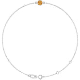 14K White Gold Natural Citrine 6 1/2-7 1/2" Bracelet