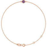 14K Rose Gold Lab-Grown Alexandrite 6 1/2-7 1/2" Bracelet