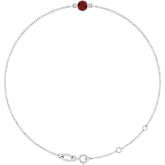 14K White Gold Natural Mozambique Garnet 6 1/2-7 1/2" Bracelet