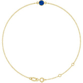 14K Yellow Gold Natural Blue Sapphire 6 1/2-7 1/2" Bracelet