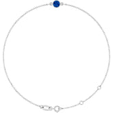 14K White Gold Natural Blue Sapphire 6 1/2-7 1/2" Bracelet