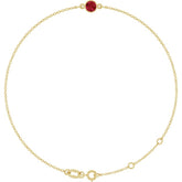 14K Yellow Gold Lab-Grown Ruby 6 1/2-7 1/2" Bracelet