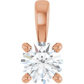 14K Rose Gold 1/4 CT Lab-Grown Diamond Pendant