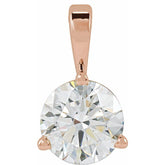 14K Rose Gold Lab-Grown Moissanite Pendant