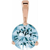 14K Rose Gold Lab-Grown Aqua Sapphire Pendant