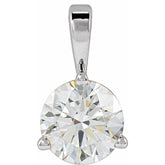 14K White Gold Lab-Grown Moissanite Pendant