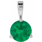 Platinum Lab-Grown Emerald Pendant