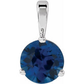 Platinum Lab-Grown Blue Sapphire Pendant