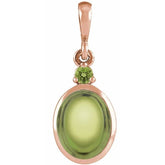 14K Rose Gold 6x4 mm Natural Peridot Pendant