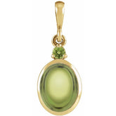 14K Yellow Gold 6x4 mm Natural Peridot Pendant