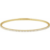 14K Yellow Gold 1 1/2 CTW Natural Diamond Flexible Bangle 7" Bracelet