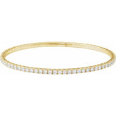 14K Yellow Gold 3 CTW Lab-Grown Diamond Flexible Bangle 7" Bracelet