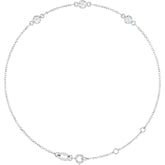 14K White Gold 1/3 CTW Lab-Grown Diamond Bezel-Set 3-Stone 6 1/2-7 1/2" Bracelet