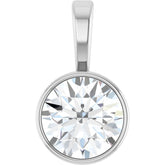 Sterling Silver 9/10 CT Lab-Grown Diamond Bezel-Set Solitaire Pendant