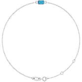14K White Gold Natural Blue Zircon 6 1/2-7 1/2" Bracelet