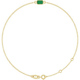 14K Yellow Gold Lab-Grown Emerald 6 1/2-7 1/2" Bracelet
