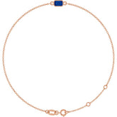 14K Rose Gold Natural Blue Sapphire 6 1/2-7 1/2" Bracelet