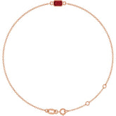 14K Rose Gold Natural Ruby 6 1/2-7 1/2" Bracelet