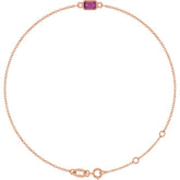14K Rose Gold Natural Pink Tourmaline 6 1/2-7 1/2" Bracelet
