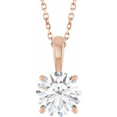 14K Rose Gold 2 CT Lab-Grown Diamond 18" Necklace