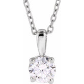 14K White Gold 1 1/2 CT Lab-Grown Diamond 18" Necklace