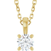 14K Yellow Gold 1/4 CT Lab-Grown Diamond 18" Necklace