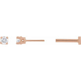 14K Rose Gold .06 CT Natural Diamond Earrings