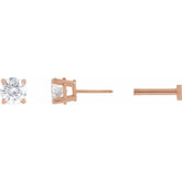 14K Rose Gold 1/2 CT Natural Diamond Earring