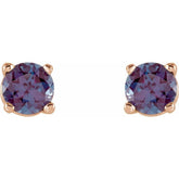14K Rose Gold Natural Alexandrite Earring