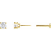 14K Yellow Gold 1/6 CT Lab-Grown Diamond Earring