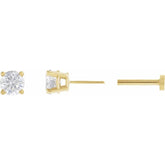 14K Yellow Gold 1/4 CT Lab-Grown Diamond Earring