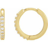 14K White Gold 1/6 CTW Natural Diamond Hinged 10 mm Hoop Earrings