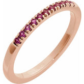 10K Rose Gold Lab-Grown Ruby Stackable Ring