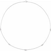 14K White Gold 1/4 CTW Natural Diamond 5-Station 18" Necklace