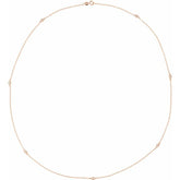 14K Rose Gold 1/3 CTW Natural Diamond 7-Station 24" Necklace
