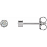 14K White Gold 1/8 CTW Lab-Grown Diamond Micro Bezel-Set Earrings