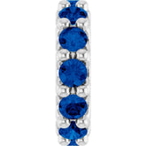 14K White Gold Natural Blue Sapphire Spacer Charm/Pendant