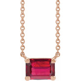 14K Rose Gold Lab-Grown Ruby 18" Necklace