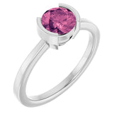 14K White Gold Natural Pink Tourmaline Ring