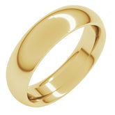 14K Yellow Gold 5.5 mm Comfort-Fit Half Round Band Size 11