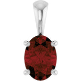 Sterling Silver Natural Mozambique Garnet Pendant