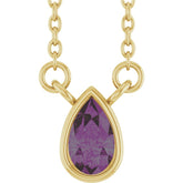 14K Yellow Gold Lab-Grown Alexandrite 18" Necklace