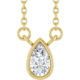 14K Yellow Gold 1/5 CT Lab-Grown Diamond 18" Necklace