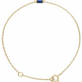 14K Yellow Gold Vermeil Lab-Grown Blue Sapphire 6 1/2-7 1/2" Bracelet