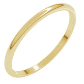 10K Yellow Gold 1.5 mm Lightweight Half Round Band Size 7.5