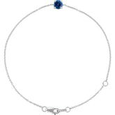 14K White Gold Lab-Grown Blue Sapphire 6 1/2-7-1/2" Bracelet