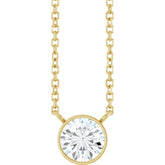14K Yellow Gold 5/8 CT Lab-Grown Diamond 16-18" Necklace