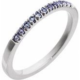 10K White Gold Natural Alexandrite Stackable Ring